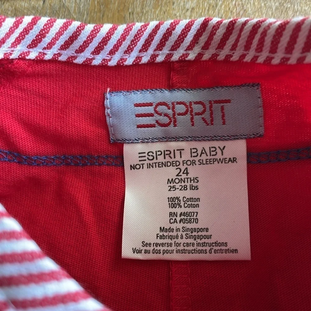 NWT Vintage Esprit Red Baby Boy Romper 24m